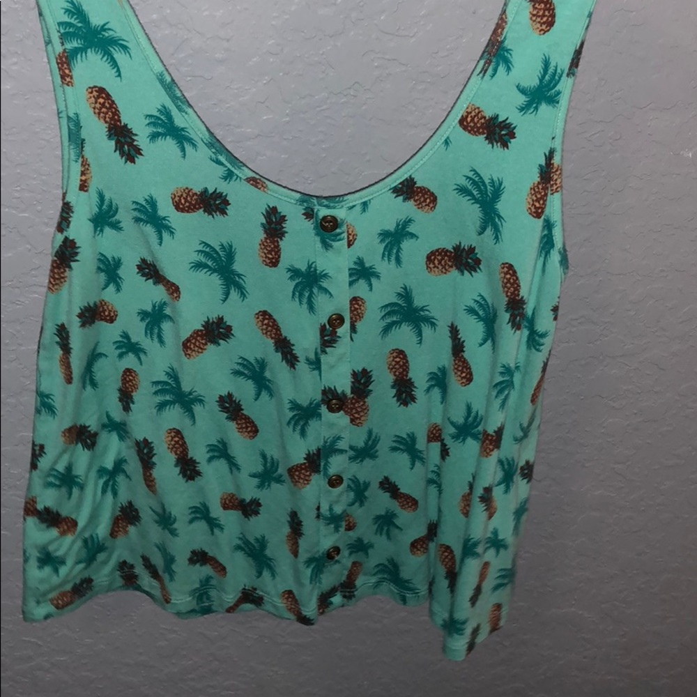 pineapple crop top tank top
